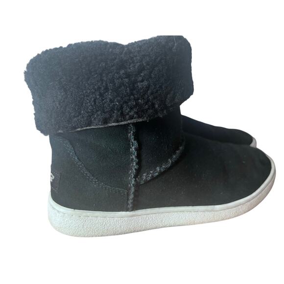 UGG Mika Black Pull on Suede Bootie Rubber Sole Women's 6 - Picture 11 of 14